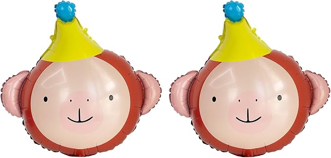 Animal Head Foil Balloon Kit, Lion Bear Monkey Cat foil balloon, Birthday Party by GELOUBO