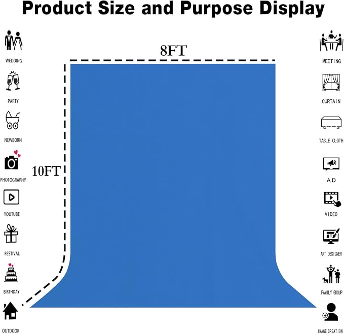 Royal Blue Photography Backdrop - Image 8