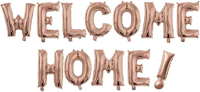 16 Inch Rose Gold Welcome Home Balloon Banner Balloon Foil Letter Balloon by Unknown