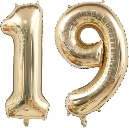 19 Balloon Number, 40 Inch Light Gold 91 19 Balloon Numbers, Foil Mylar Helium by Unknown