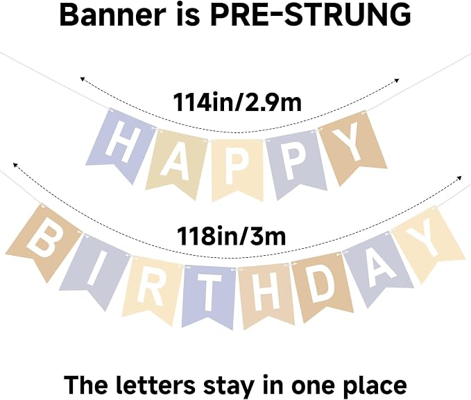 Happy Birthday Banner Birthday Party Banner NO DIY Happy Birthday Sign | - Image 3