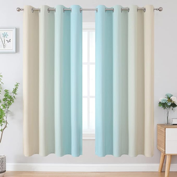 Full Room Darkening Gradient Blackout Curtains 72 Inch Length 2 Panels Set - Image 2