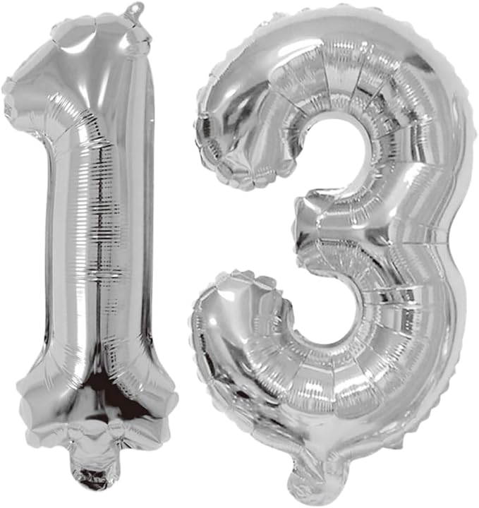 Number 13 Balloon Foil Mylar Balloons by YPSelected