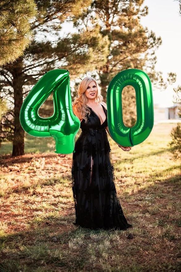 Number 8 Balloons 40 Inch for 8 18 Birthday Party Decorations, Dark Green | - Image 6