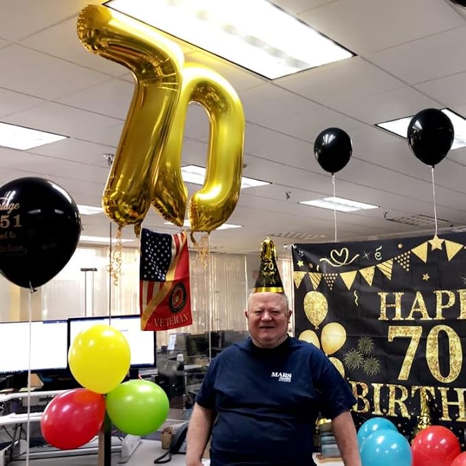 Gold Number 17 Mylar Foil Balloons, 40 Inch Giant Gold 17th Birthday Balloons - Image 3