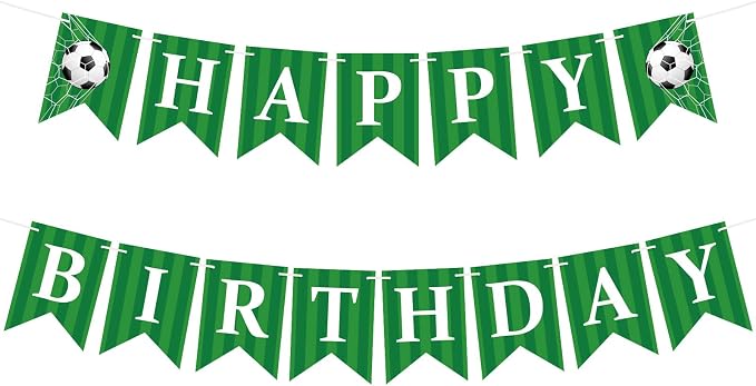 Soccer Happy Birthday Banner Birthday Party Decoration Soccer Party Banner by Adecortalk