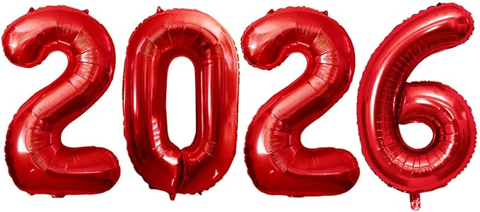2026 Foil Number Balloons for 2026 New Year Eve Festival Party Supplies by GOER