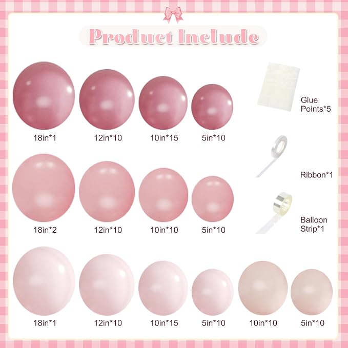 Mauve Pink Balloon Arch Kit, Mothers Day Party Decorations - Image 5