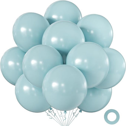 Mist Blue Balloons 18 Inch 24 Pack Matte Helium Latex Round Balloons by KALOR