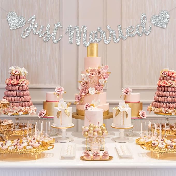 BEISHIDA Silvery Just Married Banner - Image 6