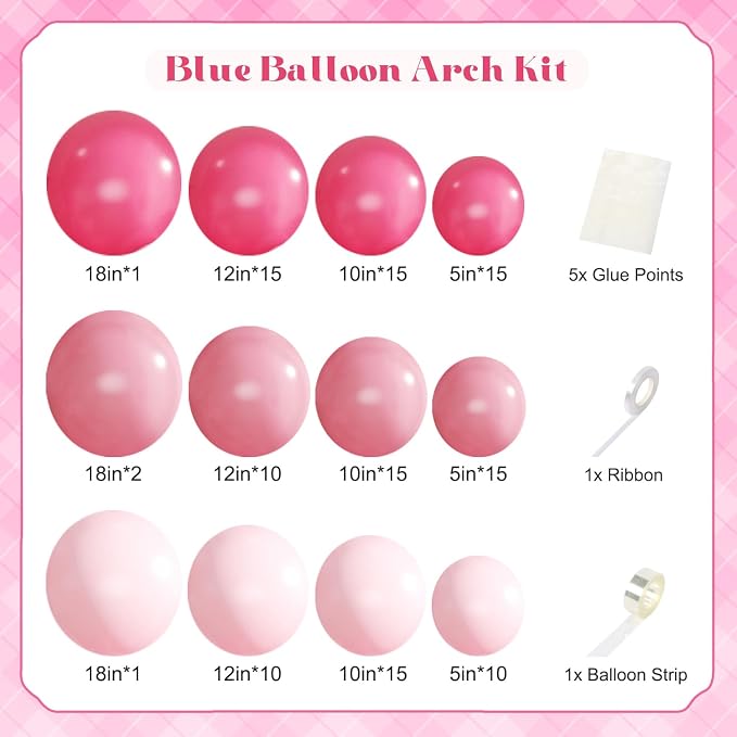 Hot Pink Balloons Arch Kit for Princess Birthday Decorations | Hot Pink - Image 5