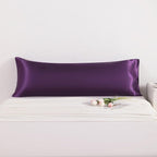 NTBAY Satin Body Pillowcase for Hair and Skin, Luxurious and Silky Pillow case with Envelope Closure, 20x54 Inches, Eggplant Purple