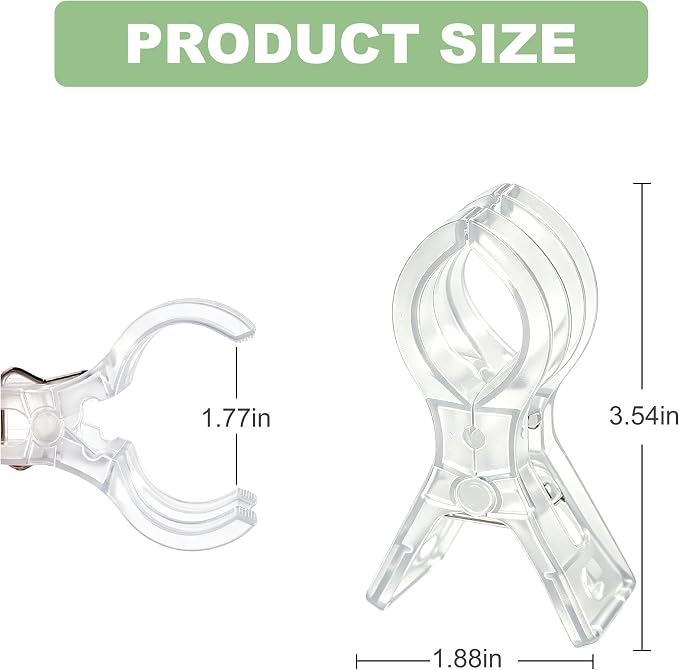 12 Pack Balloon Arch Clips, 3.5 Inch Clear Spring Clamps - Image 7