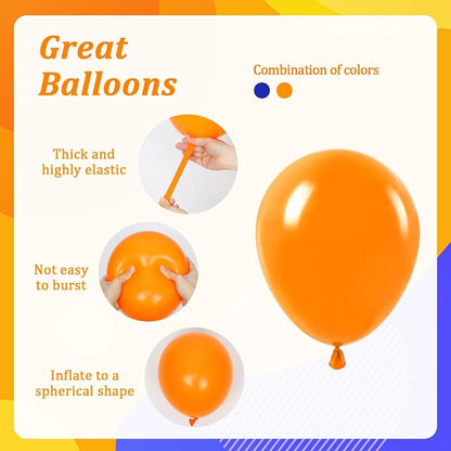 60pcs Royal Blue and Orange Balloons - Image 3