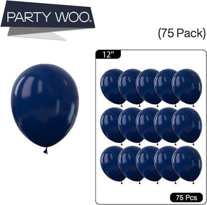 PartyWoo Navy Blue Balloons 50pcs Dark Blue Helium Latex Balloons 12 Inch | - Image 5