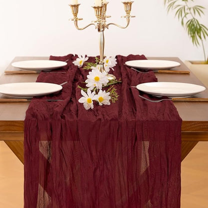 Cheesecloth Table Runner Summer Boho Wedding Birthday Party Home Decor | - Image 5