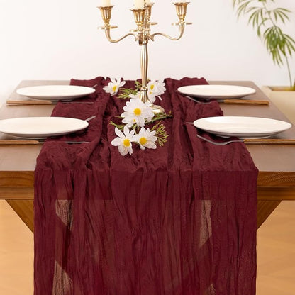 Cheesecloth Table Runner Summer Boho Wedding Birthday Party Home Decor | - Image 5