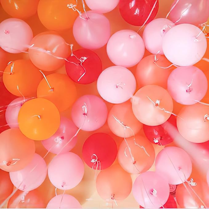 PartyWoo Red Gold and Nude Balloons 66pcs 12 10 Inch Coral Red Balloons | Coral - Image 6