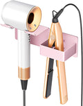 Hair Dryer Holder Wall Mounted, Hair Straightener Holder Metal, Adhesive Blow Dryer and Hair Straightener Holder, Bathroom Bedroom Hair Tool Organizer for Flat Iron,Curling Iron,Hairdryer