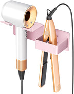 Hair Dryer Holder Wall Mounted, Hair Straightener Holder Metal, Adhesive Blow Dryer and Hair Straightener Holder, Bathroom Bedroom Hair Tool Organizer for Flat Iron,Curling Iron,Hairdryer