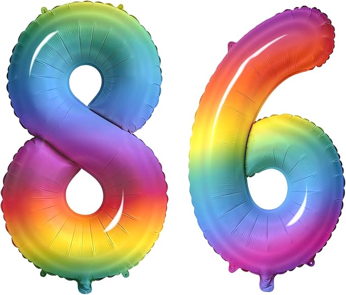 Number 86 Balloons for 86th Birthday Party Decorations, 0-100 Large No.86 by Joycard