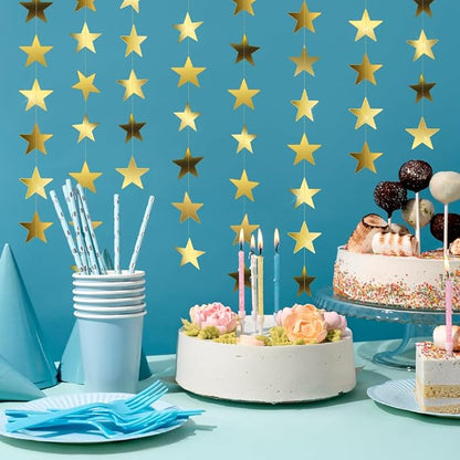 Star Garland, Glitter Gold Star Garland Banner, 66Feet Double Side Star Hanging - Image 5