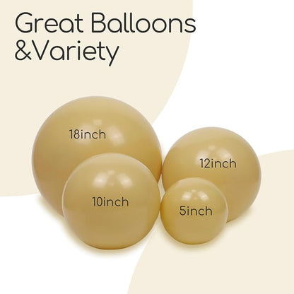 Awenztech 122pcs Tan Balloons, 18 12 10 5 inch Light Brown Balloons Different - Image 3