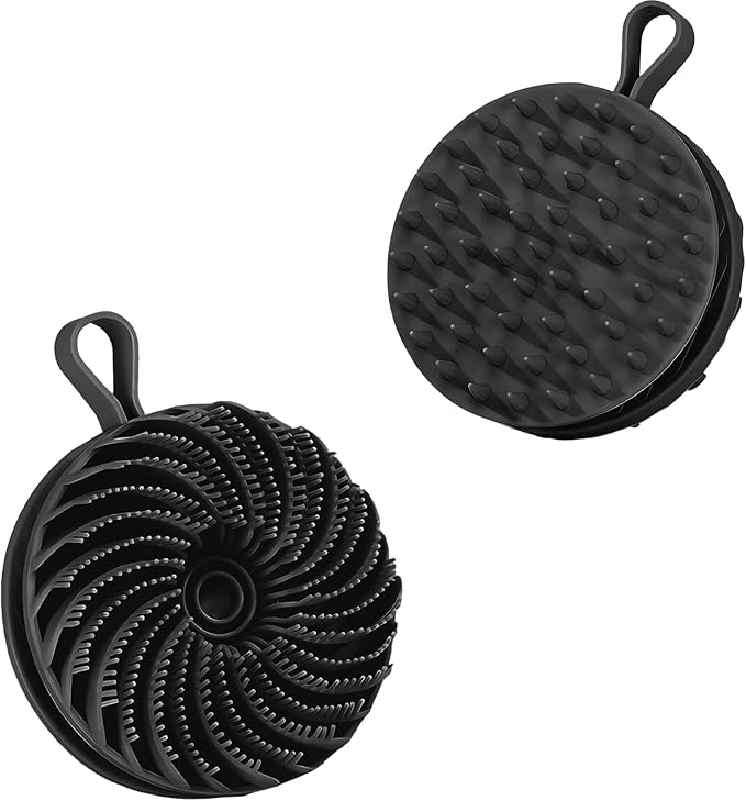 Larger Silicone Body Scrubber&Scalp Massager Hair Growth (Black)