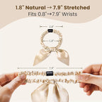 THXSILK 100% Mulberry Silk Bow Scrunchies 3-Pack, 22 Momme Mulberry Silk Hair Ties for Women, Cute Bunny Ear No Damage Ponytail Holders, Fashion Hair Accessories for Girls(S, Beige)