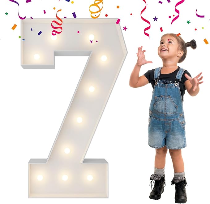 3FT Light Up Numbers Letters, Mosaic Numbers by MerryMosaics