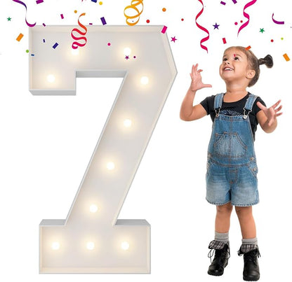 3FT Light Up Numbers Letters, Mosaic Numbers by MerryMosaics
