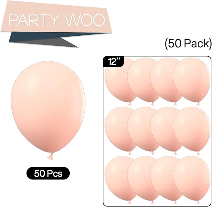 PartyWoo Pastel Orange Balloons 50pcs Light Pale Orange Peach Color | 12 Inch - Image 5