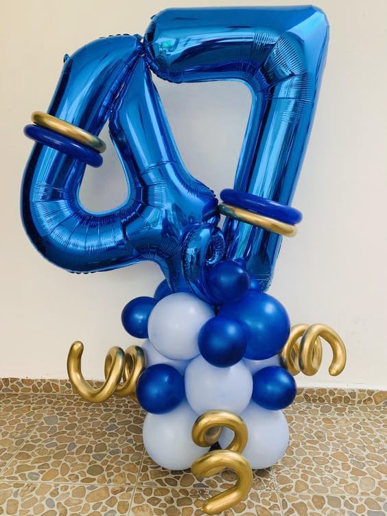 Navy Blue Number 7 Balloon 40 Inch, 7th Birthday Decorations Men Women | Foil - Image 2