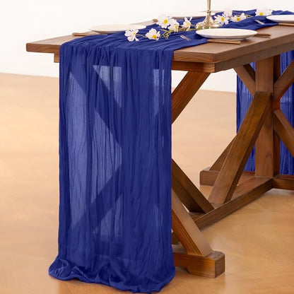 Cheesecloth Table Runner Summer Boho Wedding Birthday Party Home Decor | Royal - Image 5