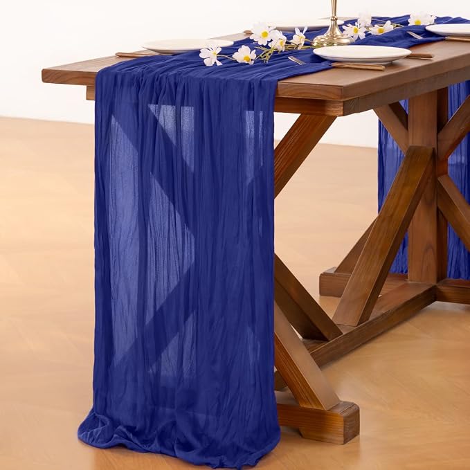 Cheesecloth Table Runner Summer Boho Wedding Birthday Party Home Decor | Royal - Image 4
