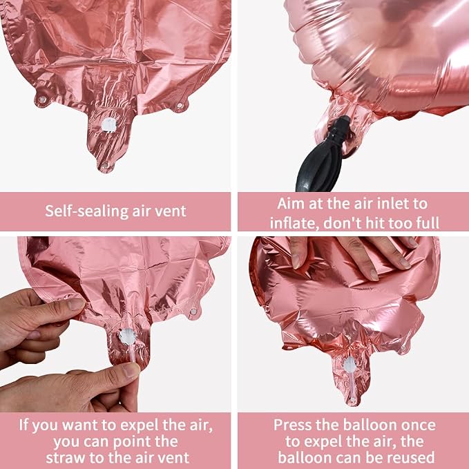 TONIFUL Rose Gold Letter Balloons 2 Set 16 Inch A-Z Custom Alphabet Banner | 52 - Image 3