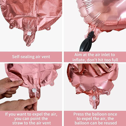 TONIFUL Rose Gold Letter Balloons 2 Set 16 Inch A-Z Custom Alphabet Banner | 52 - Image 3