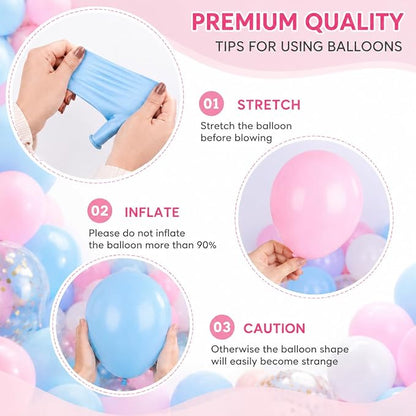 Pink and Blue Balloons 80 Pack 12 Inch Gender Reveal Balloons Arch Kit - Image 3