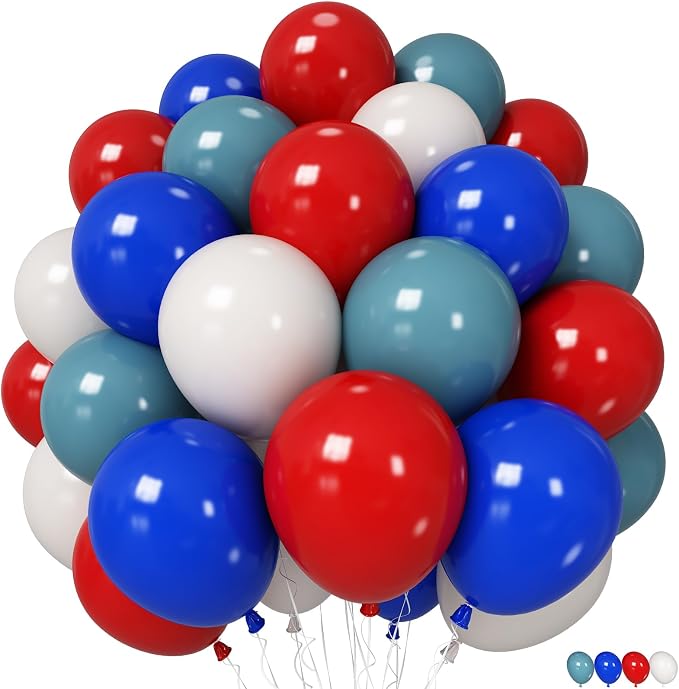 Red White and Blue Balloons, Memorial Day Patriotic 250th Anniversary USA by Jobkoo