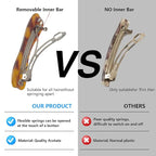 Hair Clips for Women,3.5 Inch Acetate Medium Hair Claw Clips for Women Thin Thick Curly Hair,Strong Hold No Slip Grip,French Classic Multicolor Barrettes Hair (Light Tortoiseshell Oblong)