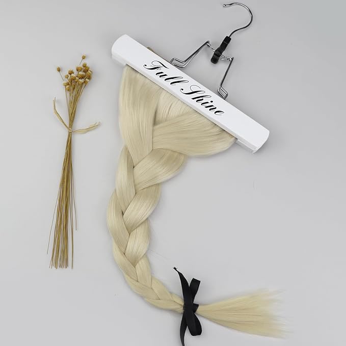 Full Shine Blonde Seamless Human Hair Clip in Extensions Short Human Hair Clip in Extensions Platinum Blonde Hair Functionality 10 Inch 60 Grams 3 PCS