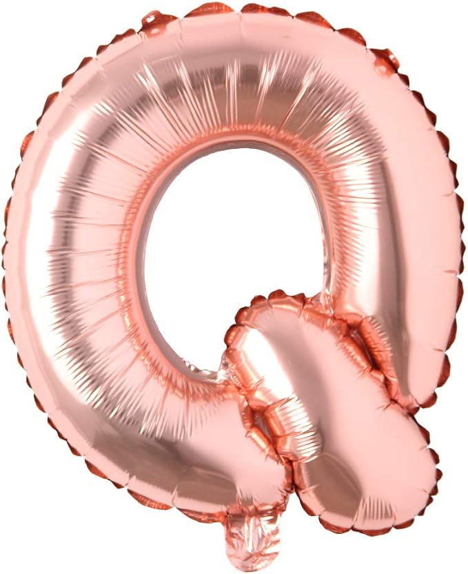 16" inch Single Rose Gold Alphabet Letter number Balloons Aluminum Hanging Foil by REIANS