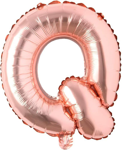 16" inch Single Rose Gold Alphabet Letter number Balloons Aluminum Hanging Foil by REIANS
