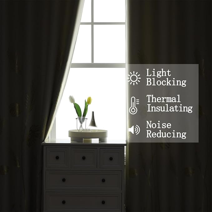 Cream Beige Room Darkening Curtains Window Curtains 90 Inches Long, Thermal - Image 6