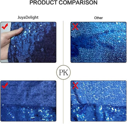 Juya Delight Navy Blue Sequin Backdrop Curtain 6FT X 6FT Glitter Shimmer Photo - Image 6