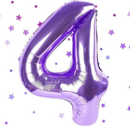 Purple Number Balloons, 40 Inch Purple Balloon 4.4 Helium Balloon 4th Birthday by Yeodong