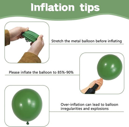 134Pcs Sage Green Balloons Different Sizes 5 10 12 18 Inch Sage green Latex - Image 3
