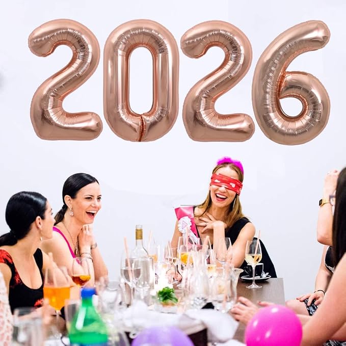 TONIFUL 2026 Graduation Balloons 42Inch Rose Gold 2026 Number Balloons Aluminum - Image 5
