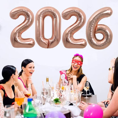 TONIFUL 2026 Graduation Balloons 42Inch Rose Gold 2026 Number Balloons Aluminum - Image 5