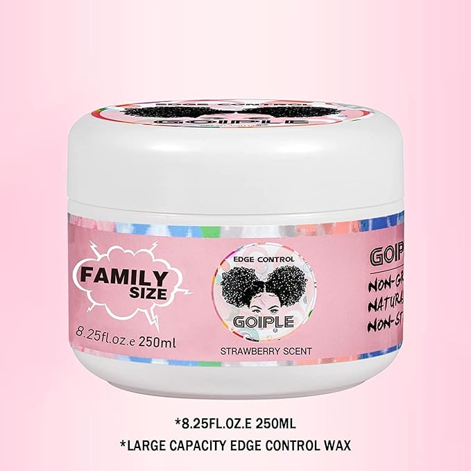 Goiple 8.25 OZ Edge Control Wax for Women, Non-greasy Edge Smoother, Hair Gel for All Hair Types, No Flaking, Extra Strong Hold Water-based Edge Stay Gel